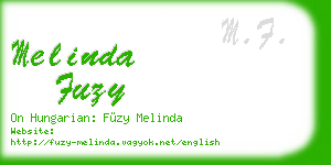 melinda fuzy business card